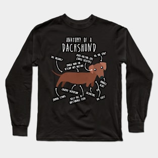 Red Dachshund Dog Anatomy Long Sleeve T-Shirt